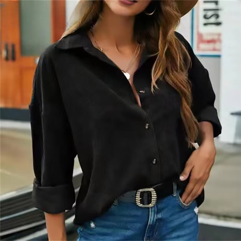 Casual Corduroy Turn-Down Collar Loose Shirt Mssza