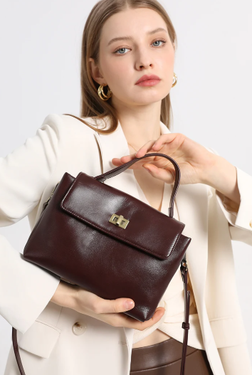 Casual Cowhide Genuine Soft Natural Cow Leather Crossbody Shoulder Tote Bag Mssza