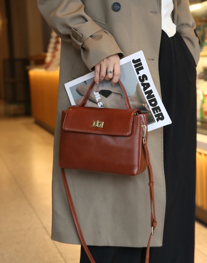 Casual Cowhide Genuine Soft Natural Cow Leather Crossbody Shoulder Tote Bag Mssza