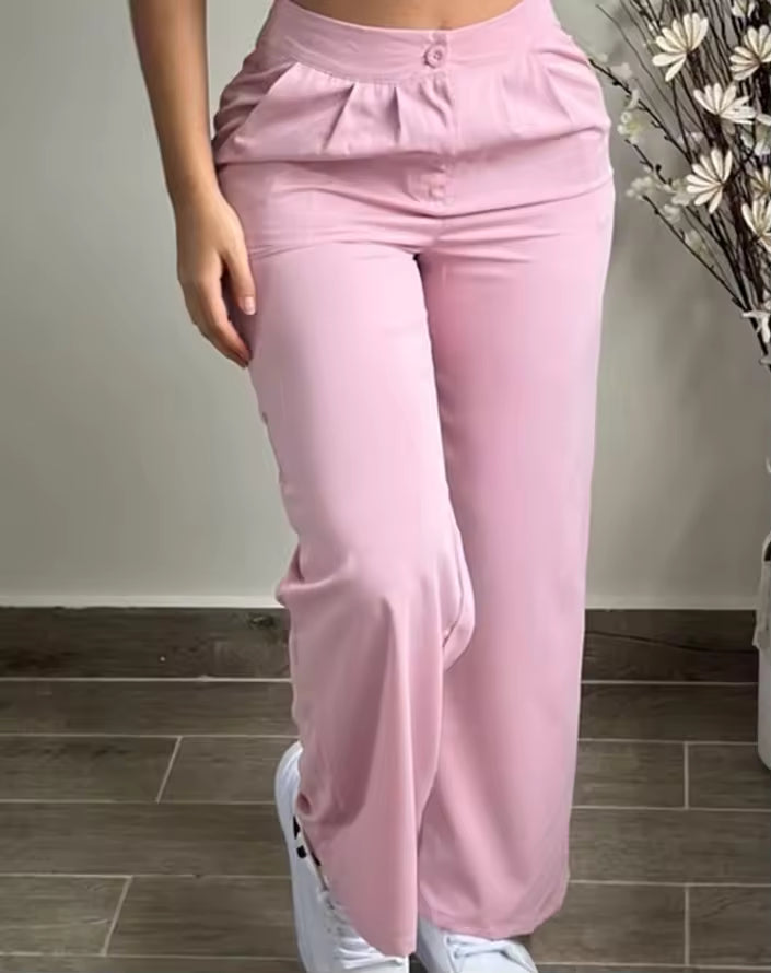 Casual Crop Cami Top And Pocket Design Pant Two Piece Set Mssza