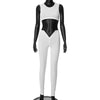 Casual Crop Top And Ankle-Length Pant Ribbed 2 Piece Tracksuits Mssza