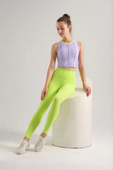 Casual Crop Top And High Waist Leggings Two Pieces Yoga Sets Mssza