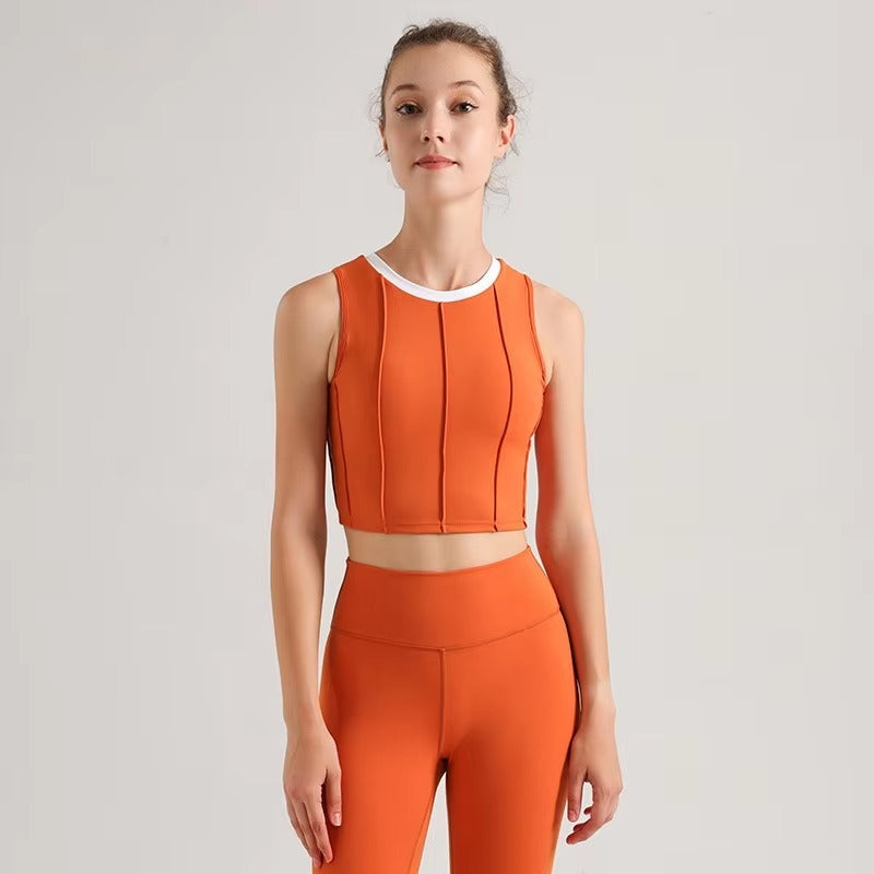 Casual Crop Top And High Waist Leggings Two Pieces Yoga Sets Mssza