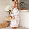 Casual Crop Tops And High Waist Layered A-line Long Skirt Heart Print 2 Piece Set Mssza
