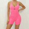 Cross Hip-lifting Halter Pocket Tight Shorts One-Piece Yoga Jumpsuits Mssza