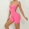 Cross Hip-lifting Halter Pocket Tight Shorts One-Piece Yoga Jumpsuits Mssza