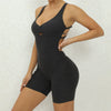 Cross Hip-lifting Halter Pocket Tight Shorts One-Piece Yoga Jumpsuits Mssza