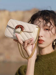Casual Crossbody With Chain Square Flap Grommets Bag Mssza