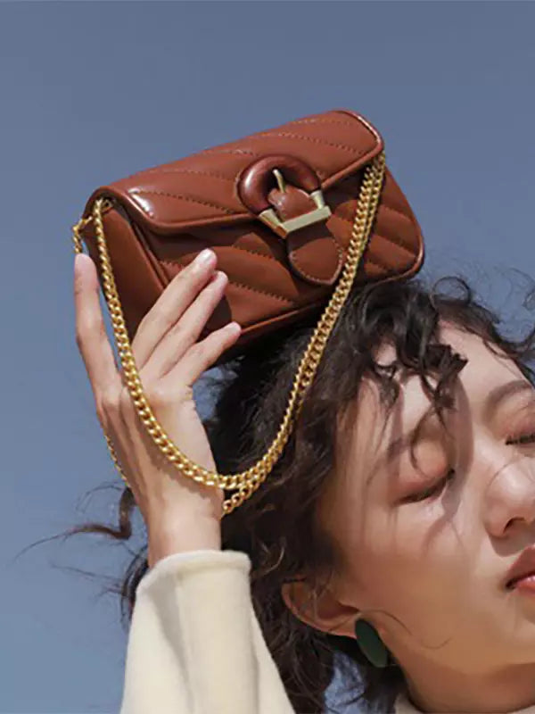 Casual Crossbody With Chain Square Flap Grommets Bag Mssza
