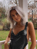 Casual Deep V Neck Backless Off The Shoulder Metal Sequin Tank Top Mssza