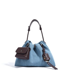 Casual Denim Handbag Minimalist Messenger Pouch Design Tote Shoulder Crossbody Bag Mssza
