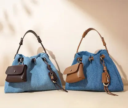 Casual Denim Handbag Minimalist Messenger Pouch Design Tote Shoulder Crossbody Bag Mssza