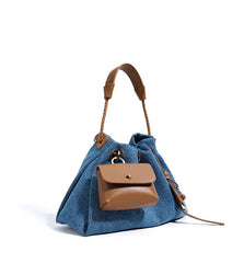 Casual Denim Handbag Minimalist Messenger Pouch Design Tote Shoulder Crossbody Bag Mssza