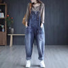 Casual Denim High Waist Vintage Loose Fit Pocket Pants Jumpsuits Mssza