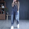 Casual Denim High Waist Vintage Loose Fit Pocket Pants Jumpsuits Mssza
