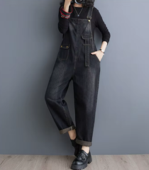 Casual Denim Overalls Big Size Baggy Cargo Pants Retro Straps Jeans Jumpsuits Mssza