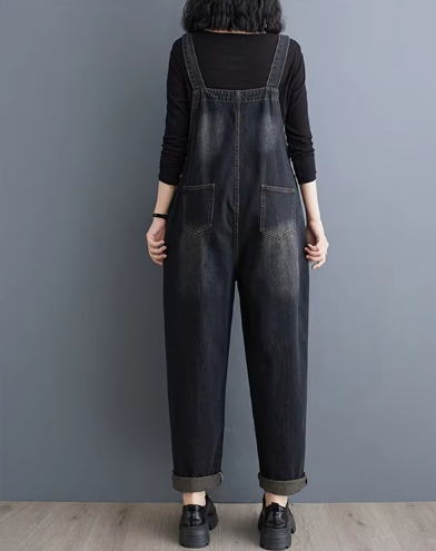 Casual Denim Overalls Big Size Baggy Cargo Pants Retro Straps Jeans Jumpsuits Mssza