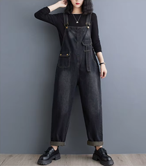 Casual Denim Overalls Big Size Baggy Cargo Pants Retro Straps Jeans Jumpsuits Mssza
