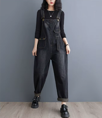 Casual Denim Overalls Big Size Baggy Cargo Pants Retro Straps Jeans Jumpsuits Mssza