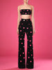 Casual Designer Heart Shaped Sequin Tank Tops Pants Designer 2 Piece Set Suit Mssza