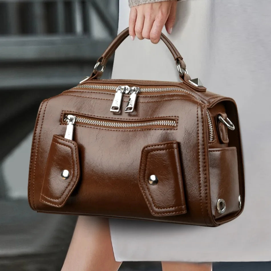 Casual Designer  High-quality Pu Leather Tote Crossbody Messenger Shoulder Bags Mssza