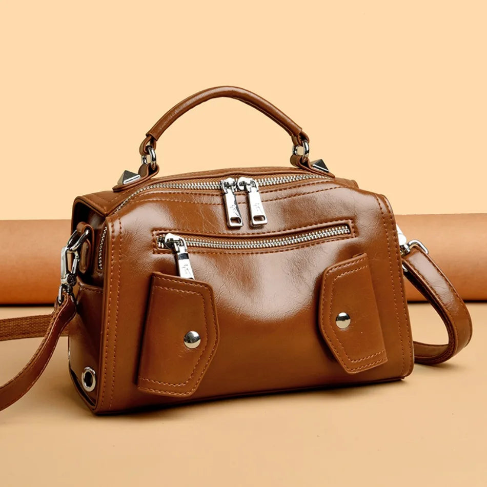 Casual Designer  High-quality Pu Leather Tote Crossbody Messenger Shoulder Bags Mssza