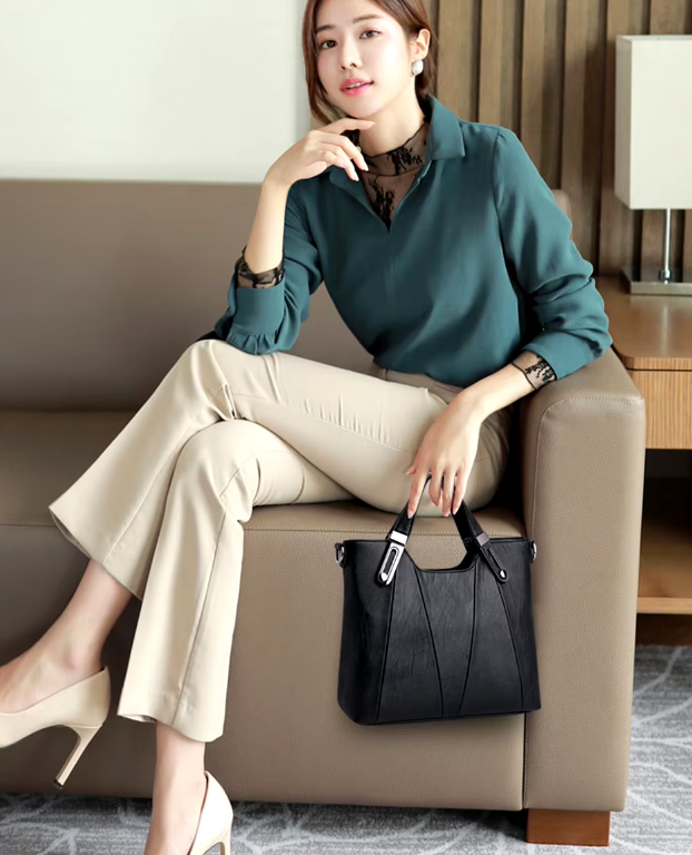 Casual Sequined Designer PU Leather Leisure Crossbody Shoulder Tote Bag Mssza