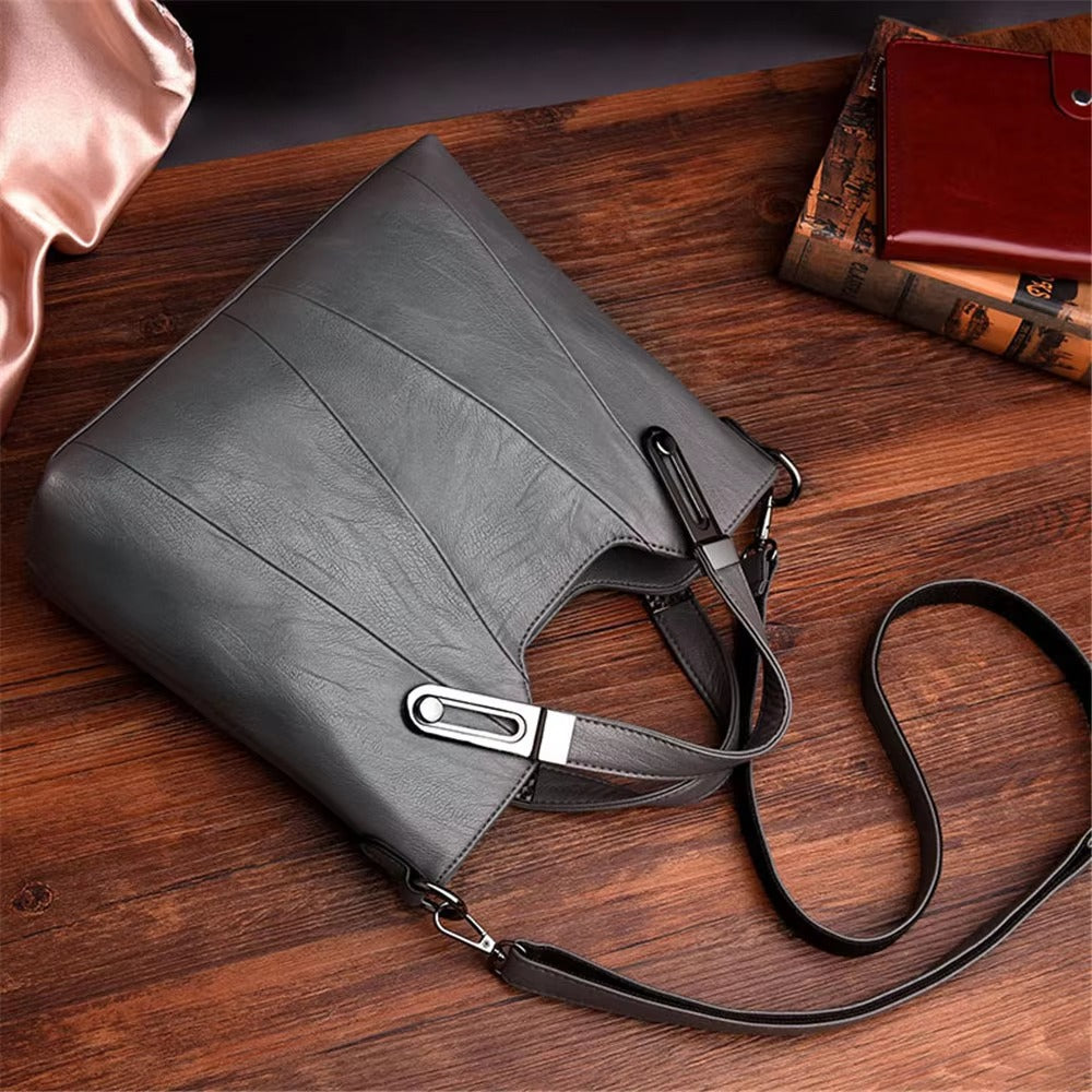 Casual Sequined Designer PU Leather Leisure Crossbody Shoulder Tote Bag Mssza
