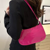 Casual Designer Retro Solid Color PU Leather Shoulder Underarm Hobos Bag Mssza