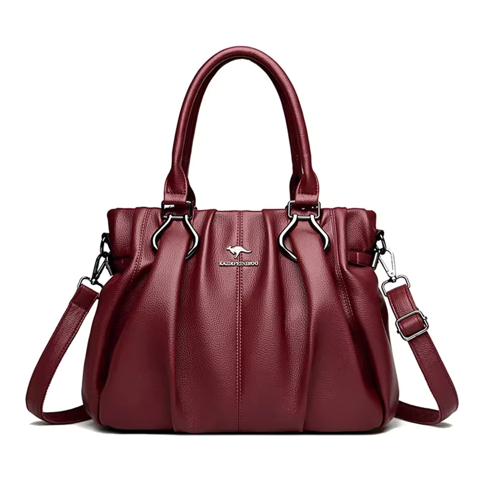 Casual Designer Soft Leather Commuting Genuine Hand Bags Mssza