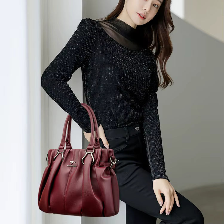 Casual Designer Soft Leather Commuting Genuine Hand Bags Mssza