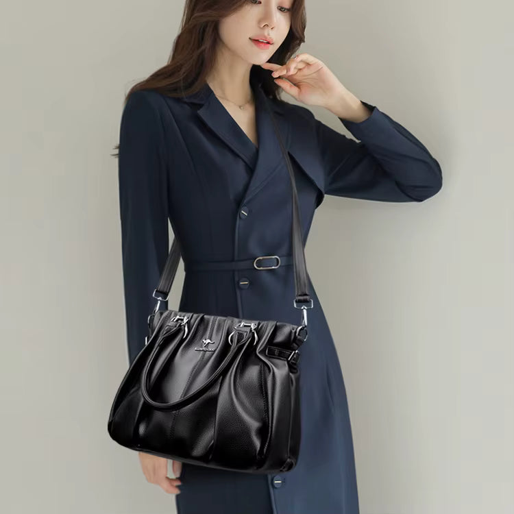 Casual Designer Soft Leather Commuting Genuine Hand Bags Mssza