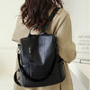 Casual Designer Soft Leather Vintage Packbag Travel College Shoulder Backpack Mssza