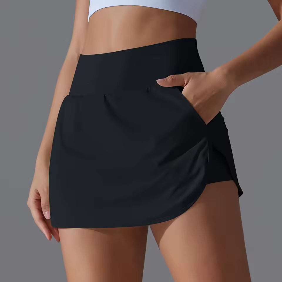 Casual Double Layer High Waist Stretch Athletic Workout Shorts Mssza