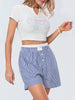 Casual Double Layered Elastic Waist Button Front Wide Shorts Mssza