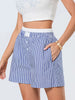 Casual Double Layered Elastic Waist Button Front Wide Shorts Mssza