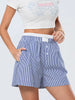 Casual Double Layered Elastic Waist Button Front Wide Shorts Mssza