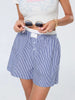 Casual Double Layered Elastic Waist Button Front Wide Shorts Mssza