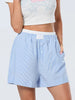 Casual Double Layered Elastic Waist Button Front Wide Shorts Mssza