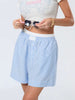 Casual Double Layered Elastic Waist Button Front Wide Shorts Mssza