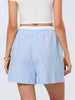Casual Double Layered Elastic Waist Button Front Wide Shorts Mssza