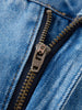 Casual Double Pocket Denim Pleated Slim Fit Skirt Mssza