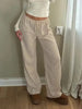 Casual Drawstring Boho Straight Simple Lazy Comfortable Pockets Leg Pants Mssza