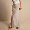Casual Drawstring Low Waist A-Line Beach Style Bodycon Long Maxi Skirt Mssza