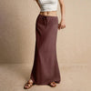 Casual Drawstring Low Waist A-Line Beach Style Bodycon Long Maxi Skirt Mssza