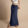 Casual Drawstring Low Waist A-Line Beach Style Bodycon Long Maxi Skirt Mssza