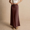 Casual Drawstring Low Waist A-Line Beach Style Bodycon Long Maxi Skirt Mssza
