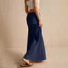 Casual Drawstring Low Waist A-Line Beach Style Bodycon Long Maxi Skirt Mssza