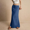 Casual Drawstring Low Waist A-Line Beach Style Bodycon Long Maxi Skirt Mssza