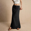 Casual Drawstring Low Waist A-Line Beach Style Bodycon Long Maxi Skirt Mssza